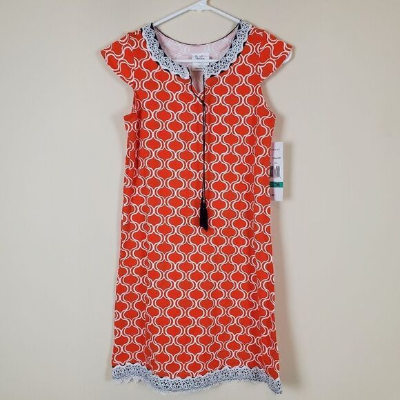 Counting Daisies Orange Printed Dress Size 16 Girls - Picture 1 of 7